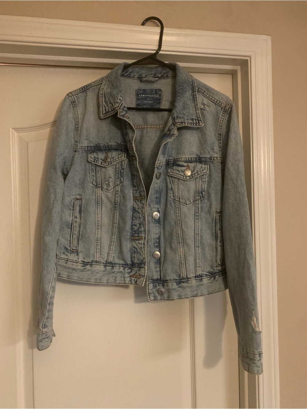 Aeropostale Light Blue Denim Jacket - Women's Cropped Trucker
